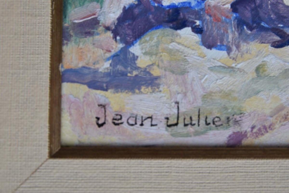 Jean-pierre Julien "the Eagle's Beak At La Ciotat" Oil On Cardboard 64x48-photo-2